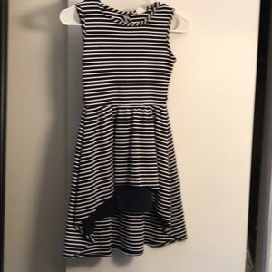 Girls dress navy blue striped